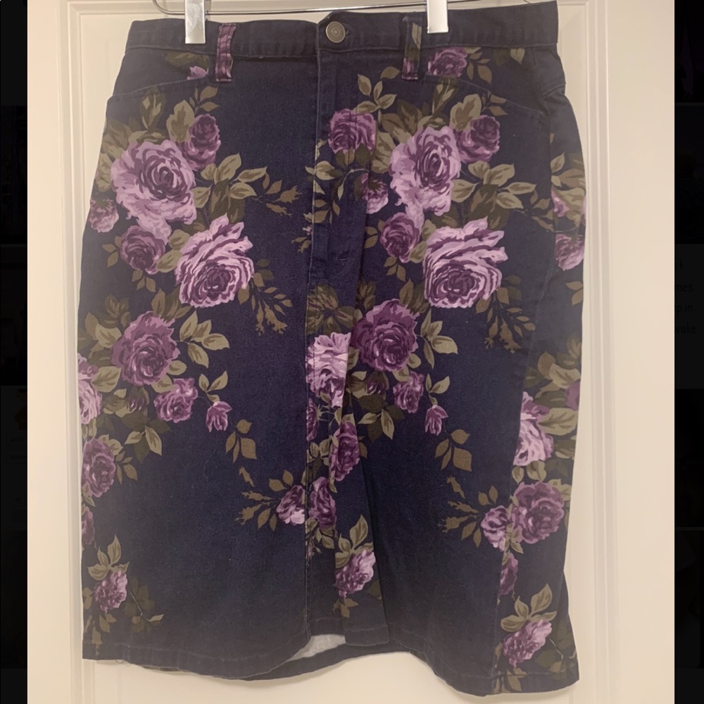 Floral Jean Skirt